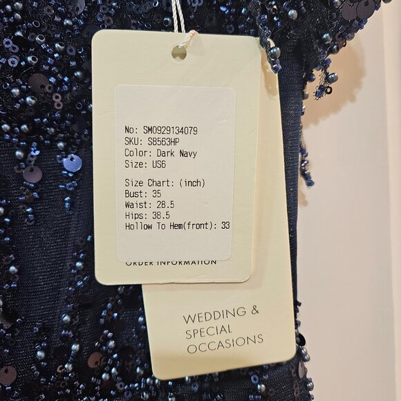 Fringe Off-the-Shoulder Beaded Sequin Homecoming Dress with Slit - Picture 5 of 5